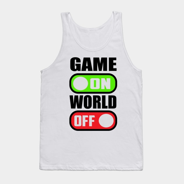 Game ON World OFF Tank Top by Peach Lily Rainbow